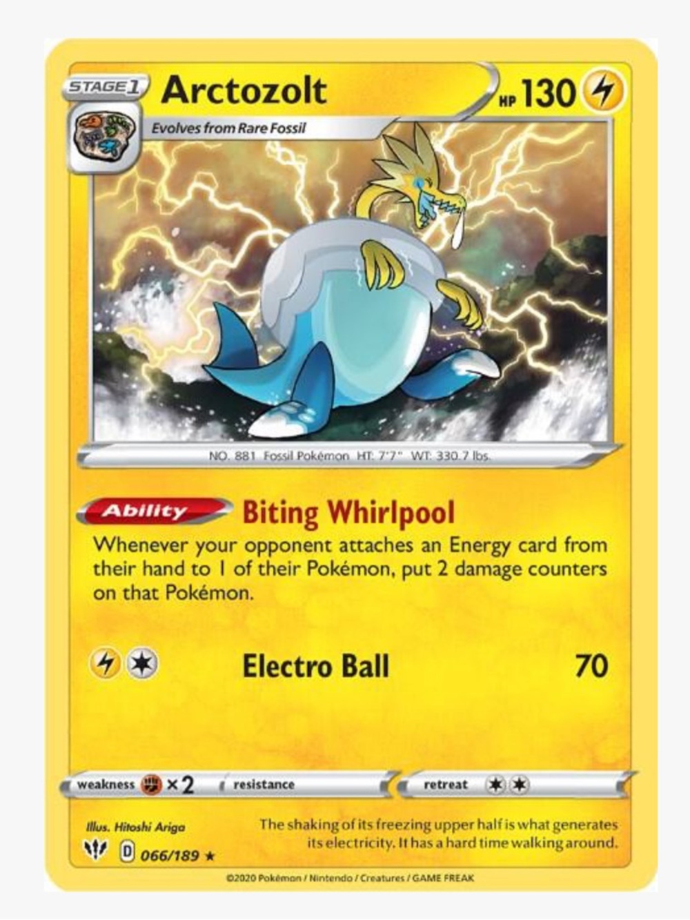 Arctozolt SWSH03: Darkness Ablaze Pokemon Trading Card